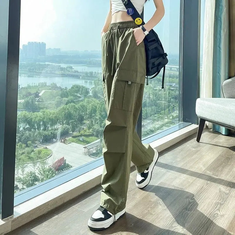 Women's Spring and Autumn New Fashion Elegant High Waist Solid Color Casual Versatile Western Commuting Comfortable Youth Pants